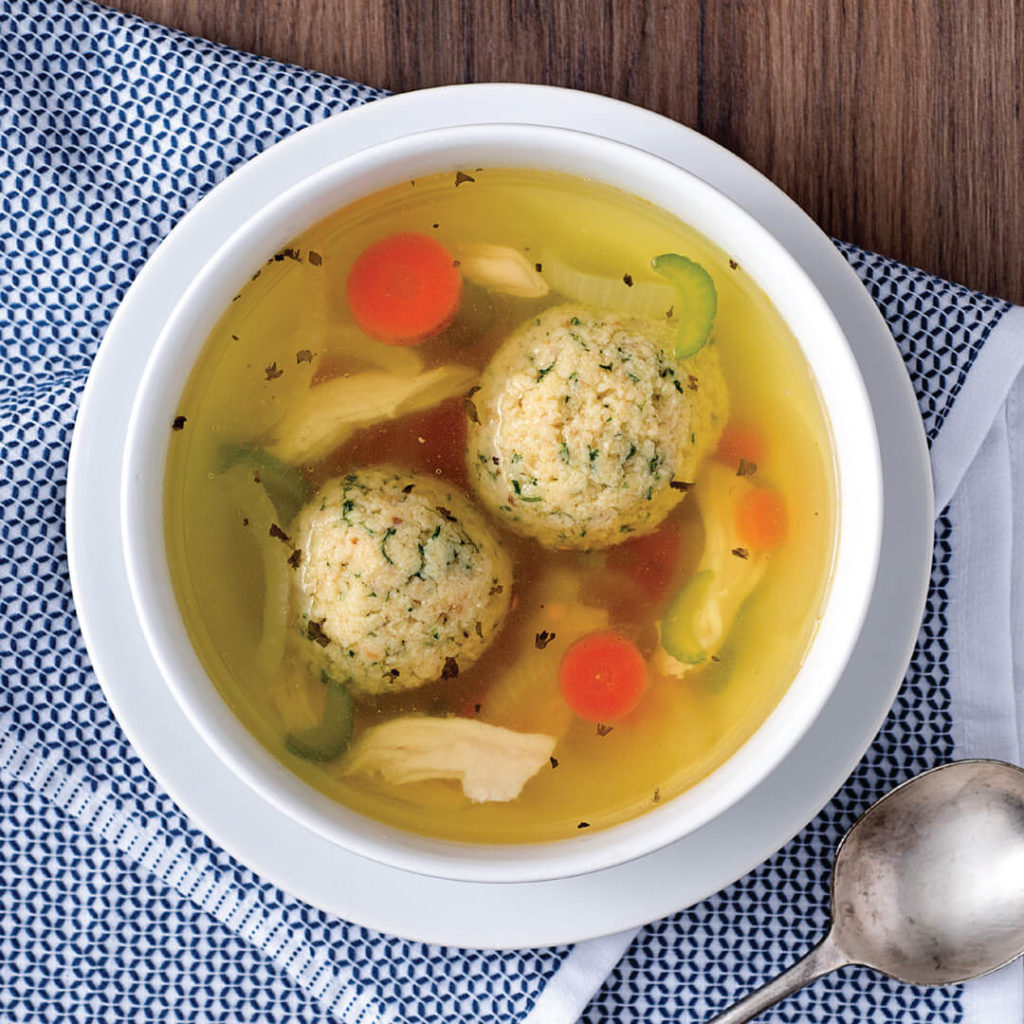 Matzo Ball Soup is a traditional High Holy Days cuisine 